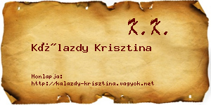 Kálazdy Krisztina névjegykártya
