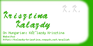 krisztina kalazdy business card